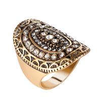 Zinc Alloy Finger Ring, plated, fashion jewelry & for woman & with rhinestone 