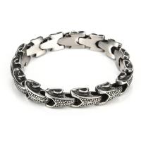 Stainless Steel Chain Bracelets, 316L Stainless Steel, Vacuum Ion Plating, fashion jewelry & Unisex & blacken cm 