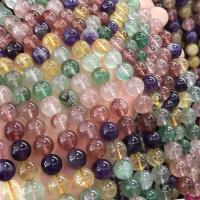 Single Gemstone Beads, Natural Stone, Round, polished, DIY mixed colors Approx 38 cm 