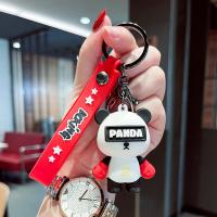 Plastic Key Chain, Soft PVC, with Zinc Alloy, Panda, cute & multifunctional & Unisex 