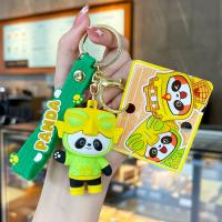 Plastic Key Chain, Soft PVC, with Zinc Alloy, Panda, cute & multifunctional & Unisex 