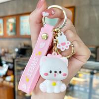 Plastic Key Chain, Soft PVC, with Zinc Alloy, Cat, cute & multifunctional & Unisex 