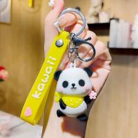 Plastic Key Chain, Soft PVC, with Zinc Alloy, Panda, cute & multifunctional & Unisex 