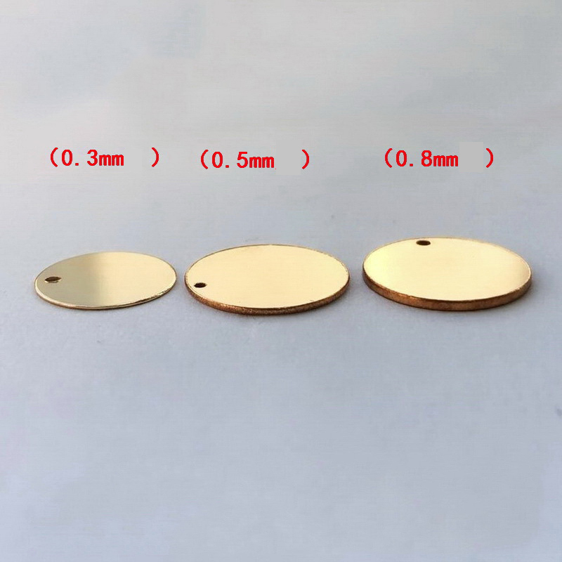 Золото Заполненные подвески, Медно-золото, Плоская круглая форма, 14K плакирование железом, разный размер для выбора, продается PC