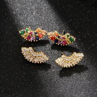 Cubic Zirconia Micro Pave Brass Earring, fashion jewelry & micro pave cubic zirconia & for woman 