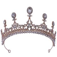 Bridal Tiaras, Zinc Alloy, plated, for woman & with rhinestone Inner Approx 150mm 