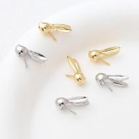 Brass Earring Stud Component, Rabbit, plated, DIY 