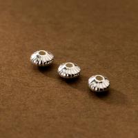 Sterling Silver Spacer Beads, 925 Sterling Silver, Saucer, plated, DIY, silver color 