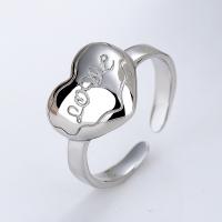 Anillo de Plata Ley, Plata de ley 925, Corazón, chapado, Joyería & para mujer, más colores para la opción, 11mm, Vendido por UD