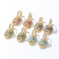 Cubic Zirconia Micro Pave Brass Earring, fashion jewelry & micro pave cubic zirconia & for woman 