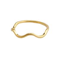 Partículas de acero anillo, chapado, Joyería & diverso tamaño para la opción & para mujer, dorado, Vendido por UD