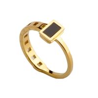 Partículas de acero anillo, con Acrílico, chapado, Joyería & diverso tamaño para la opción & para mujer, dorado, Vendido por UD