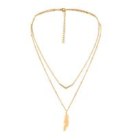 Collier de mode Multi couche, Acier inoxydable 304, avec 1.97inch chaînes de rallonge, Placage de couleur d'or, Double couche & bijoux de mode & pour femme, doré Environ 18.9 pouce, Environ 14.96 pouce, Vendu par PC