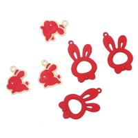 Zinc Alloy Animal Pendants, Rabbit, painted, DIY 