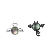 Sterling Silver Stud Earring, Argent sterling 925, avec coquille, Placage, bijoux de mode & pour femme  Vendu par paire