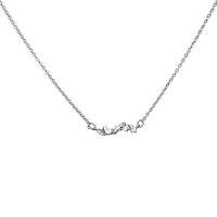 Zircon cubique Micro Pave collier en argent sterling, Argent sterling 925, avec 2inch chaînes de rallonge, Placage, Chaîne transversale & pavé de micro zircon & pour femme, plus de couleurs à choisir Environ 15.7 pouce, Vendu par PC