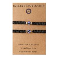 Evil Eye Bracelet Bijoux, cordon de polyester, avec résine, 2 pièces & Réglable & bijoux de mode & unisexe, plus de couleurs à choisir Environ 16-30 cm, Vendu par fixé