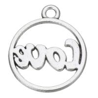 Zinc Alloy Jewelry Pendants, Round, silver color plated, fashion jewelry & DIY, silver color 