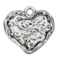 Pendentifs coeur en alliage de zinc, Placage de couleur argentée, bijoux de mode & DIY, argent Vendu par PC