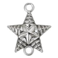 Zinc Alloy Charm Connector, Star, silver color plated, fashion jewelry & DIY, silver color 