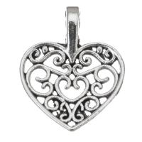 Pendentifs coeur en alliage de zinc, Placage de couleur argentée, bijoux de mode & DIY, argent Vendu par PC