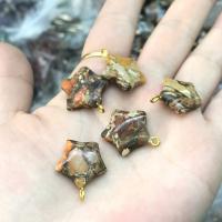 Impression Jasper Pendants, Star, polished, DIY 18mm 