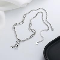 Collier de bijoux en argent , Argent sterling 925, avec 1.97inch chaînes de rallonge, ours, Finition antique, bijoux de mode & pour femme Environ 15.75 pouce, Vendu par PC