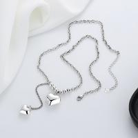 Collier de bijoux en argent , Argent sterling 925, avec 1.97inch chaînes de rallonge, coeur, Finition antique, bijoux de mode & pour femme Environ 18.11 pouce, Vendu par PC