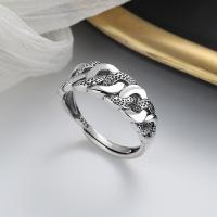 Bague en argent , Argent sterling 925, Finition antique, bijoux de mode & pour femme, 7mm, Vendu par PC