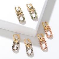 Cubic Zirconia Micro Pave Brass Earring, fashion jewelry & micro pave cubic zirconia & for woman 