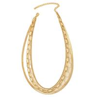 Collar Multi de la capa, aleación de zinc, con 7CM extender cadena, chapado en color dorado, Joyería & multicapa & para mujer, longitud:aproximado 40 cm, Vendido por UD