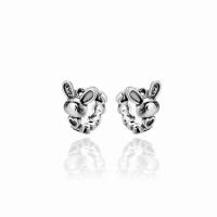 Sterling Silver Stud Earring, Argent sterling 925, lapin, Plaqué de couleur d'argent, bijoux de mode & pour femme Diamètre inté Environ 10.1mm, Vendu par paire