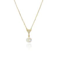 Zircon cubique Micro Pave collier en argent sterling, Argent sterling 925, avec Shell Pearl, avec 2inch chaînes de rallonge, Placage de couleur d'or, Chaîne transversale & pavé de micro zircon & pour femme 10mm Environ 15.7 pouce, Vendu par PC