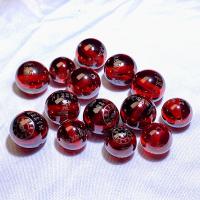 Single Gemstone Beads, Ruby, Round, DIY & with letter pattern 