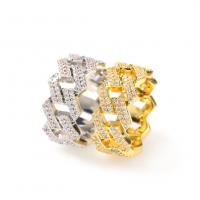 Cubic Zirconia Micro Pave Brass Finger Ring, plated, fashion jewelry & Unisex & micro pave cubic zirconia 