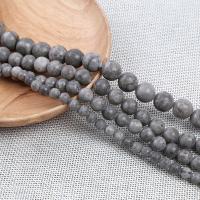 Single Gemstone Beads, Maifan Stone, Round, polished, DIY grey Approx 38-40 cm 