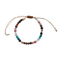 Pulsera de Piedras Preciosas, con Cordón de nudo, Esférico, Ajustable & Joyería & unisexo, color mixto, longitud:aproximado 18 cm, Vendido por UD