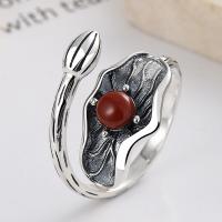 Anillo de Plata Ley, Plata de ley 925, con Yunnan Red Agate, Acabado antiguo, Joyería & para mujer, 16mm, Vendido por UD