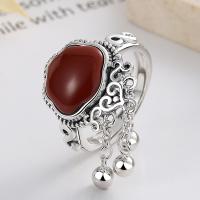 Anillo de Plata Ley, Plata de ley 925, con Yunnan Red Agate, Acabado antiguo, Joyería & para mujer, 19mm, Vendido por UD