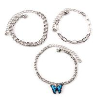 Fashion Zinc Alloy Bracelets, with 7cm extender chain, Butterfly, plated, three pieces & fashion jewelry & for woman & enamel cm 