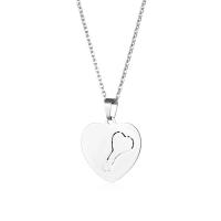 Cubic Zirconia Stainless Steel Necklace, 304 Stainless Steel, with 5CM extender chain, Heart, polished, fashion jewelry & for woman & hollow Approx 45 cm 