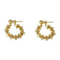 Brass Stud Earring, with Zinc Alloy, fashion jewelry & for woman, golden 