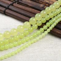 Single Gemstone Beads, Chalcedony, Round, DIY green Approx 38-40 cm 