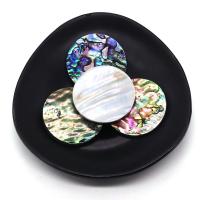 Ormeau coquille pendentifs, coquille d'ormeau, Plat rond, DIY, multicolore, 40mm, Vendu par PC