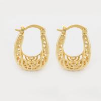 Brass Lever Back Earring, high quality gold color plated, fashion jewelry & for woman & hollow 