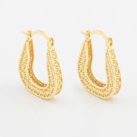 Brass Lever Back Earring, high quality gold color plated, fashion jewelry & for woman & hollow 