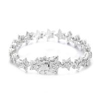 Zinc Alloy Rhinestone Bracelets, Star, plated, fashion jewelry & Unisex & with rhinestone Approx 20 cm 