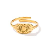 Edelstahl Fingerring, 304 Edelstahl, plattiert, Modeschmuck, goldfarben, 7.2mm, Innendurchmesser:ca. 18.2mm, verkauft von PC