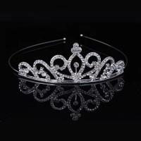 Bridal Tiaras, Zinc Alloy, handmade, Girl & with rhinestone, silver color 