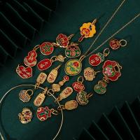 Enamel Brass Pendants, matte gold color plated, DIY 7-20mm 